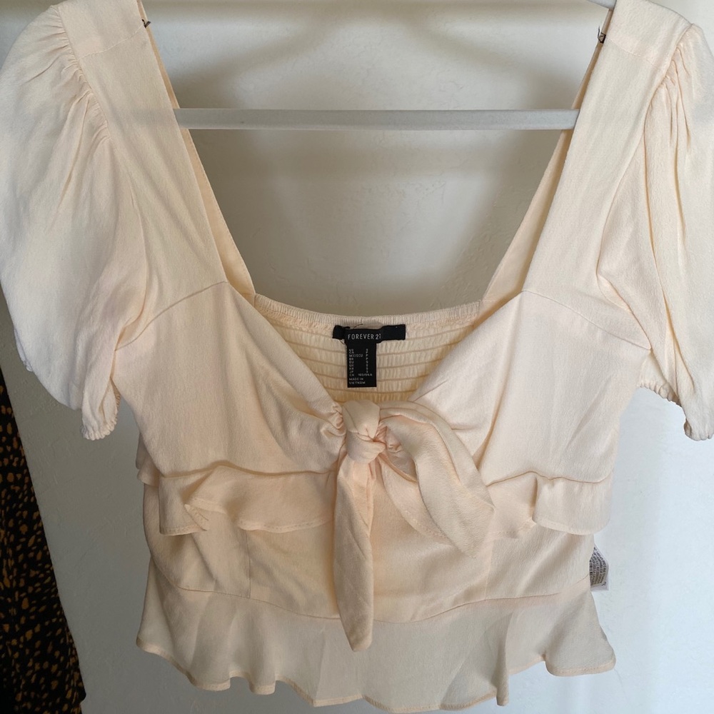 Cream Feminine Crop Top